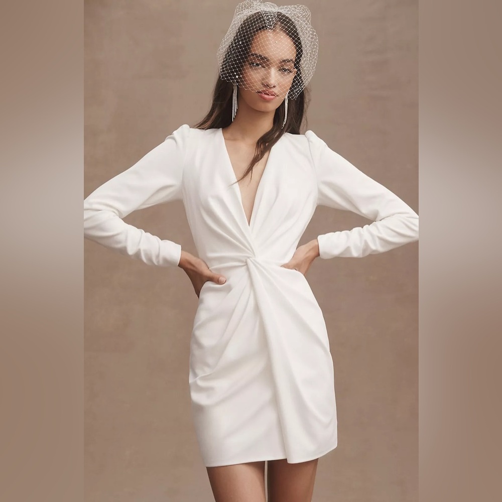 Tadashi Shoji White Long Sleeve Dress